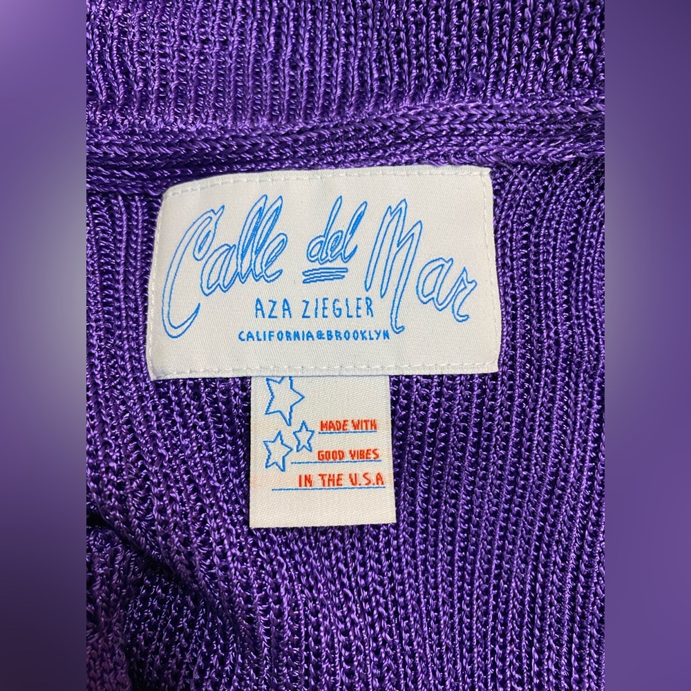 Purple Ribbed Women's Cardigan - Picture 7 of 10